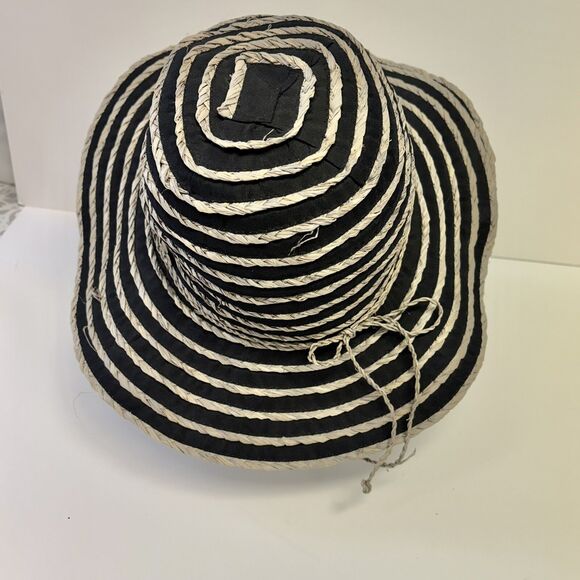 GYPSY & LOLA Katya Sun Straw Hat Black And Tan Floppy Shade Hat - Picture 3 of 8